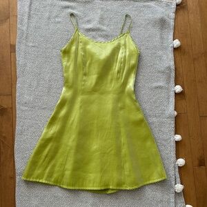 Powerline ⎮ Lime Green Vintage Mini Dress
